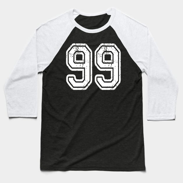 Number 99 Grungy in white Baseball T-Shirt by Sterling